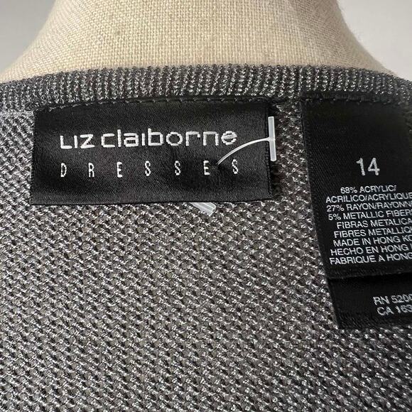 Liz Claiborne Metallic Gray Sequin Knit Cardigan M/L - Picture 2 of 7
